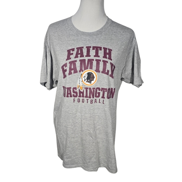 Fanatics NFL Proline Large Gray Washington Faith Family Football T-Shirt - Picture 1 of 7